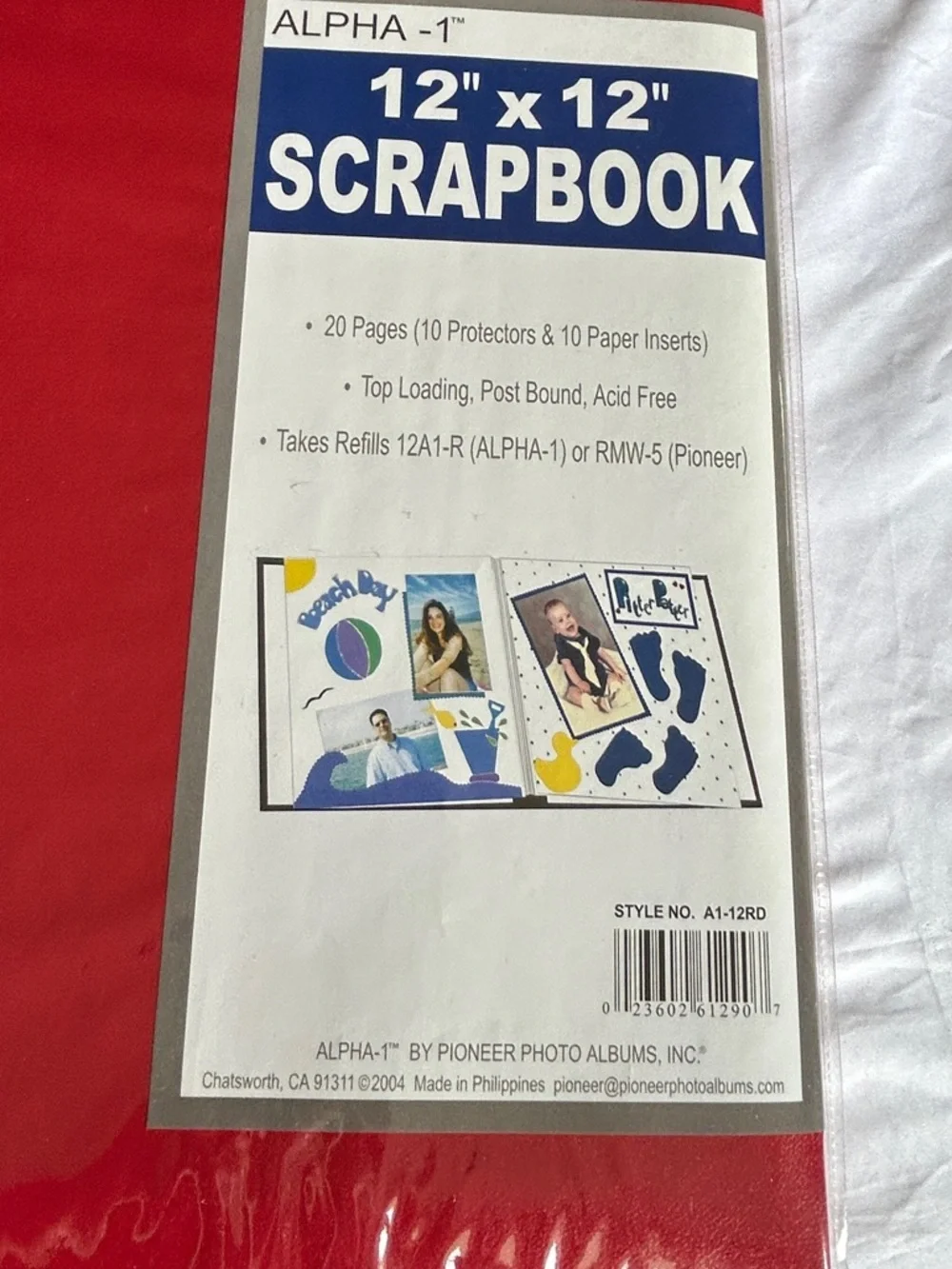 Pioneer Alpha-1 12x12 Red Scrapbook Album 10 Pages Protector NEW